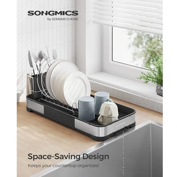 Small Dish Drying Rack For Kitchen, Stainless Steel, Utensil Holder - Picture 3 of 6